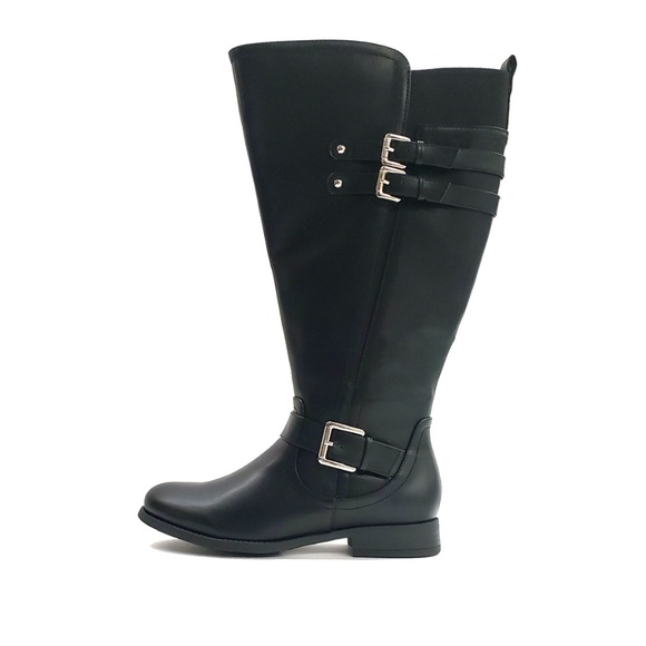 New Black Extra Wide Calf Boot Sizes 7-13 Wide - Picture 1 of 2